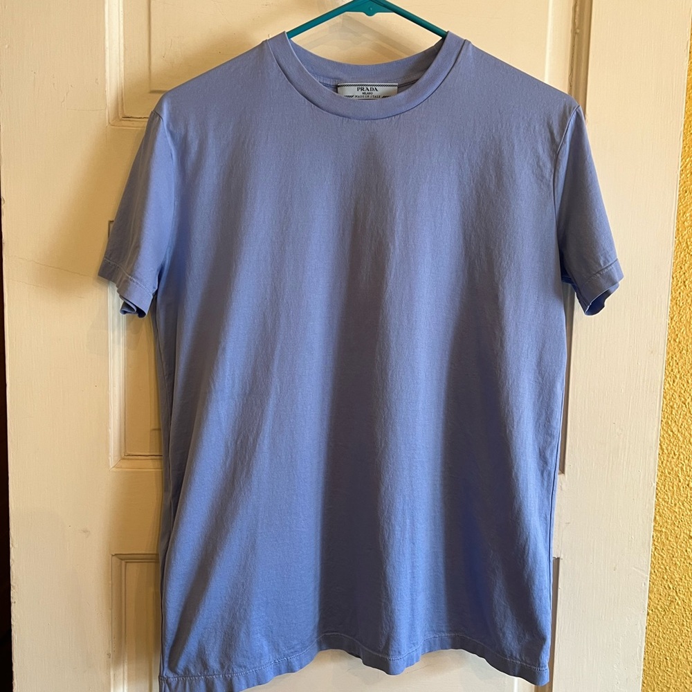 Prada Blue Short Sleeve Crewneck Tee | size Large
